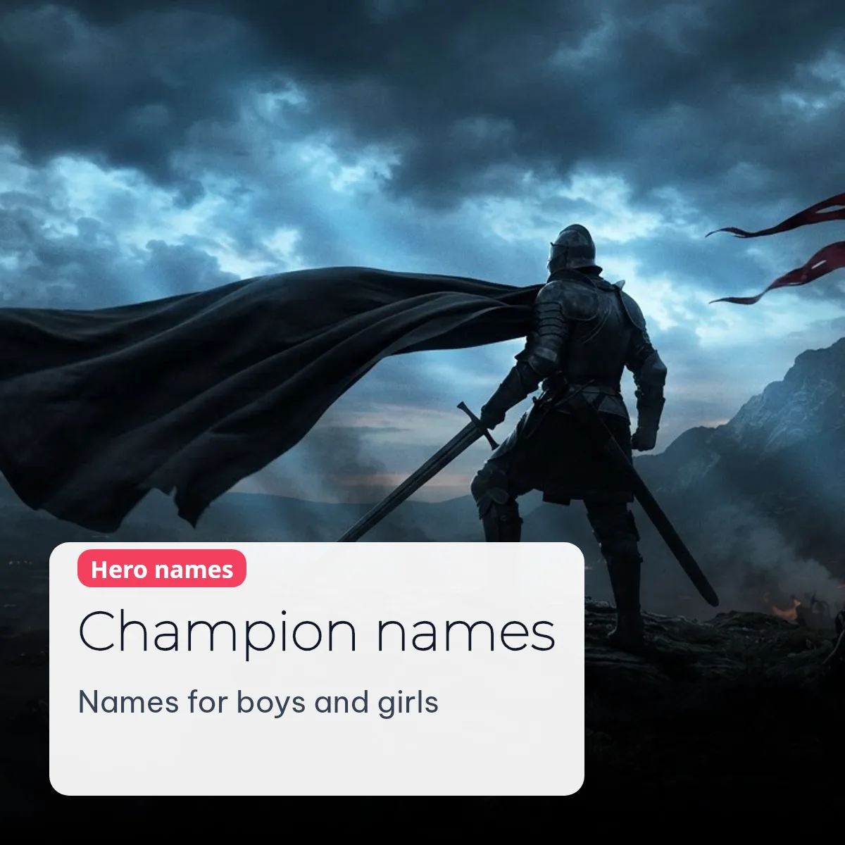 Champion hero names for Free Fire boys and girls with an armoured knight